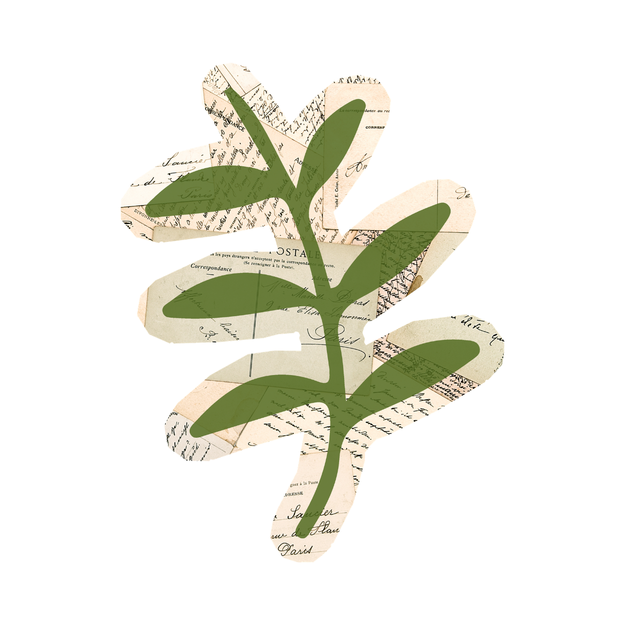 collaged leaf